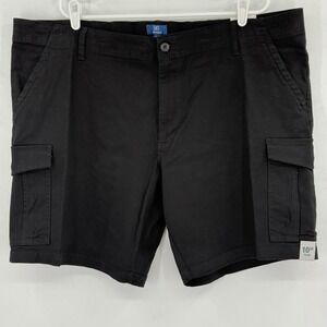 George Men's Stretch Black Cargo Shorts At The Knee Size‎ 46 NWT